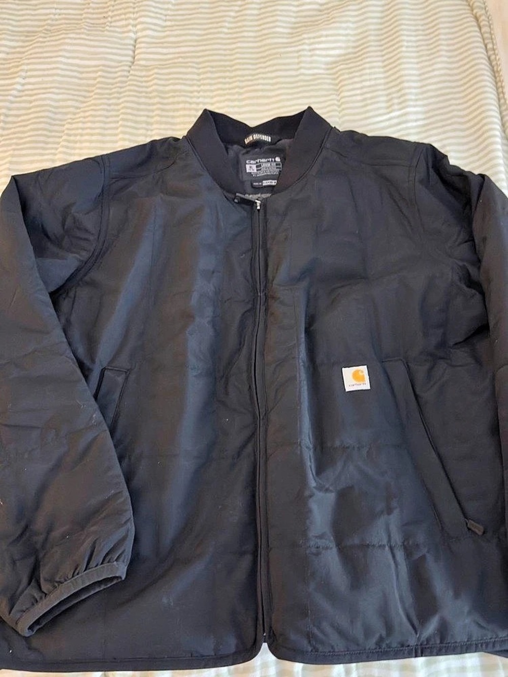 Carhartt Loose Fit Washed Duck Insulated Active Jac Black XL Bomber Jacket